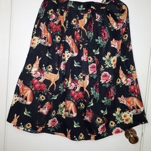 Hell Buny Large pleated skirt with forest animals theme
